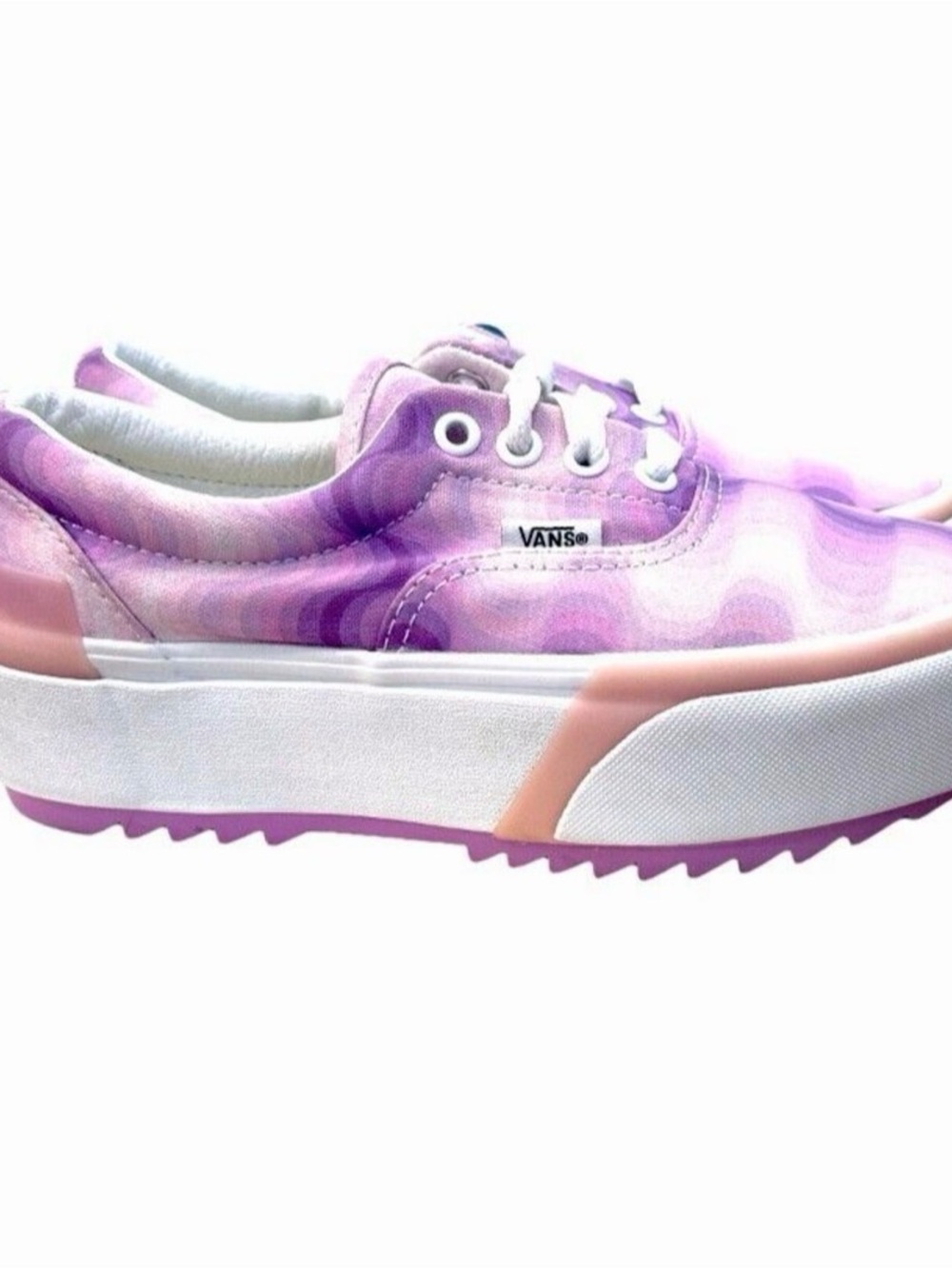 Vans Lavender and Pink Platform Lace-Up Sneakers Size 6